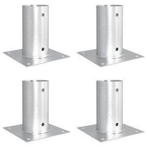 vidaXL Apaļais zemes enkurs 4 pcs Sudraba 15 x 15 x 15 cm Metāls