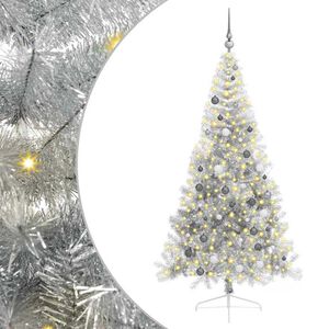 vidaXL Mākslīgais LED Ziemassvētku eglīte Sudraba 210 cm PET