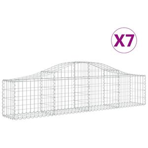 vidaXL arkveida gabiona grozi, 7 gb., 200x30x40/60 cm, cinkota dzelzs