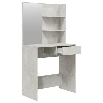 vidaXL spoguļgaldiņa komplekts, betona pelēks, 74,5x40x141 cm