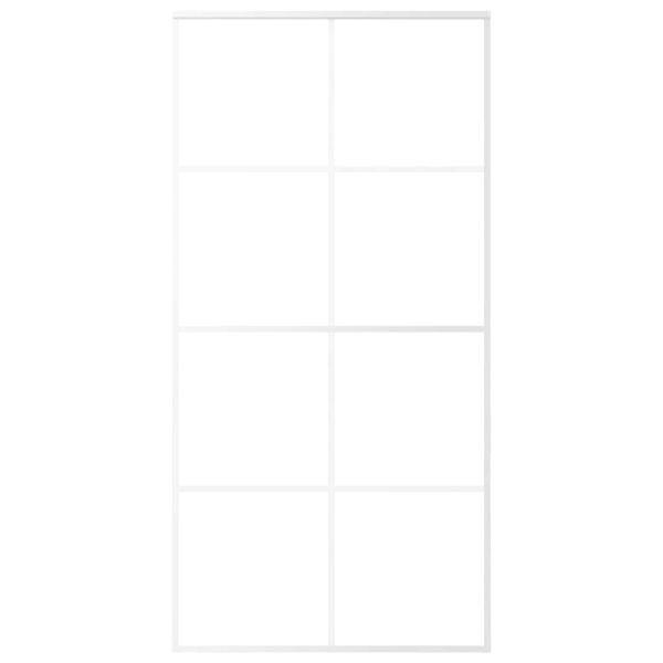 vidaXL bīdāmās durvis, 102,5x205 cm, ESG stikls, balts alumīnijs