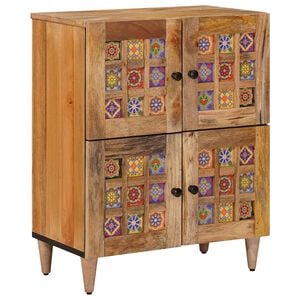 vidaXL Puse ar uzglabā&scaron;anu Dabiska 60 x 33 x 75 cm Cieta mango koksne