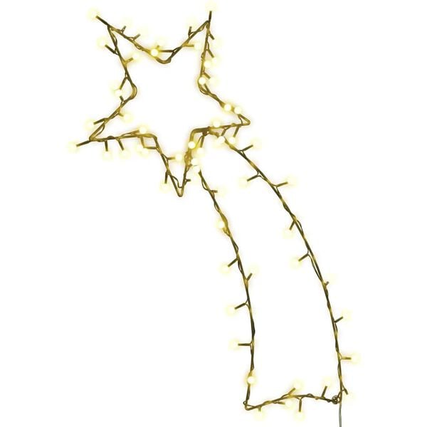 vidaXL Ziemassvētku lampiņas krītošās zvaigznes siluets 80 LED