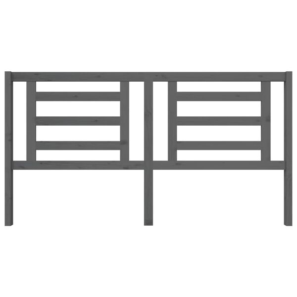 vidaXL gultas galvgalis, pelēks, 186x4x100 cm, priedes masīvkoks