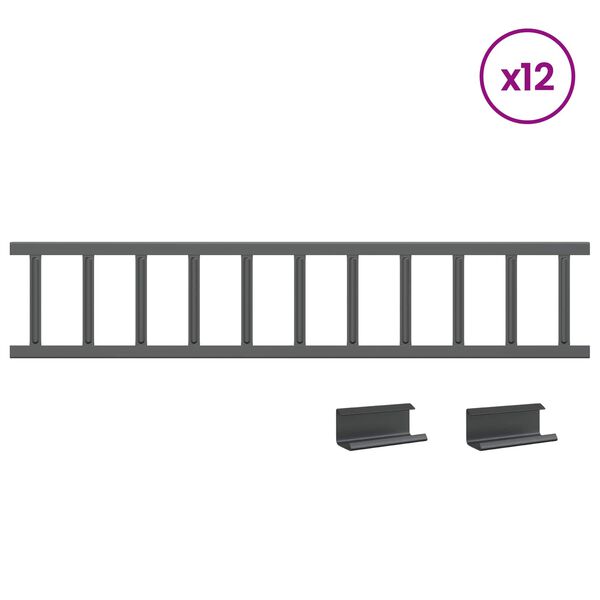 vidaXL Jumta sniega aizsargs Antracīts 1200 x 2,5 x 20 cm Tērauds