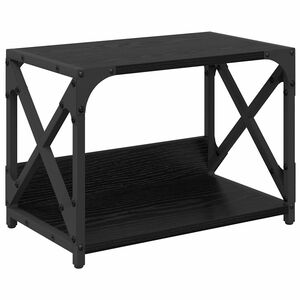 vidaXL Printera statīvs Melns ozolkoks 44 x 26 x 31.5 cm