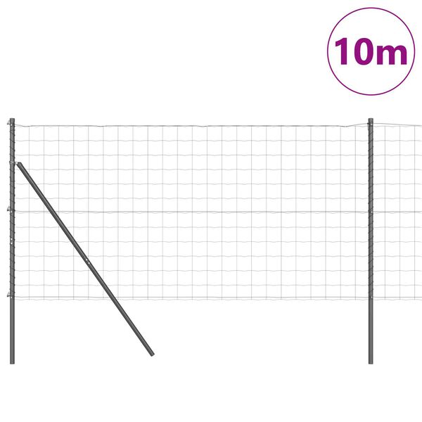 vidaXL Žogs ar stabu Pelēka 1,2 x 10 m Tērauds