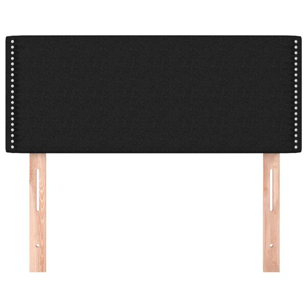 vidaXL gultas galvgalis, 100x5x78/88 cm, melns audums