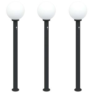 vidaXL stabveida gaismekļi ar sensoru, 3 gab., 120 cm, melni, IP44