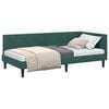 vidaXL Stūra gultas rāmis Tum&scaron;i zaļ&scaron; 100 cm x 200 cm Samts