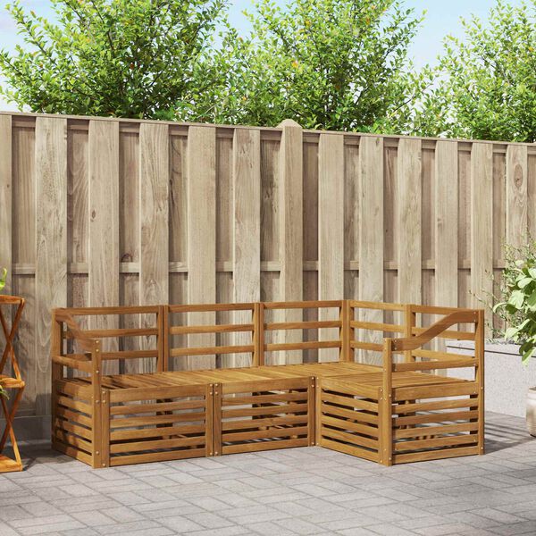 vidaXL Dīvāna komplekti 4 pcs Dabiska Cietā akācijas koks