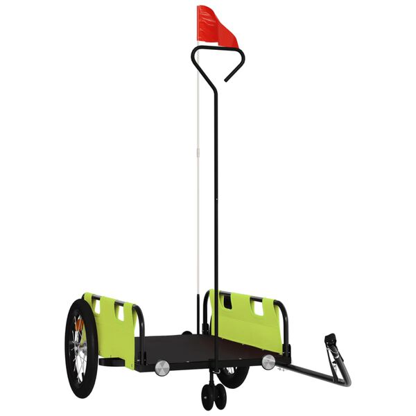 vidaXL velosipēda piekabe, zaļa, Oksfordas audums, dzelzs