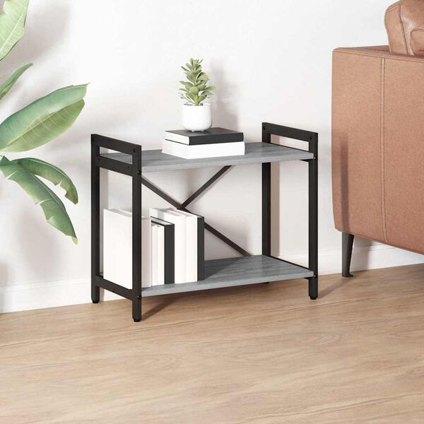 vidaXL Grāmatu plaukts Pelēka Sonomas ozola 60 x 30 x 50 cm