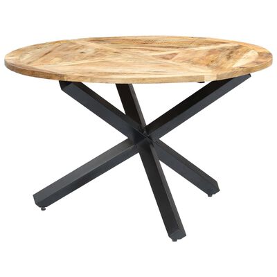 vidaXL virtuves galds, apaļš, 120x76 cm, mango masīvkoks