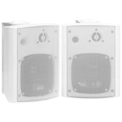 vidaXL stereo skaļruņi, 2 gab., stiprināmi pie sienas, balti, 100 W