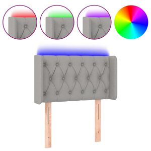 vidaXL gultas galvgalis ar LED, 83x16x78/88 cm, gai&scaron;i pelēks audums