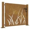 vidaXL dārza vārti, 100x100 cm, Corten tērauds, zāles dizains