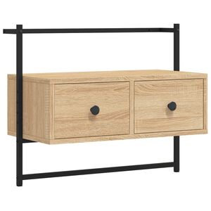 vidaXL sienas TV skapītis, ozolkoka, 60,5x30x51 cm, inženierijas koks