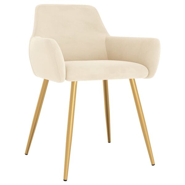 vidaXL virtuves krēsli, 6 gab., krēmkrāsas samts