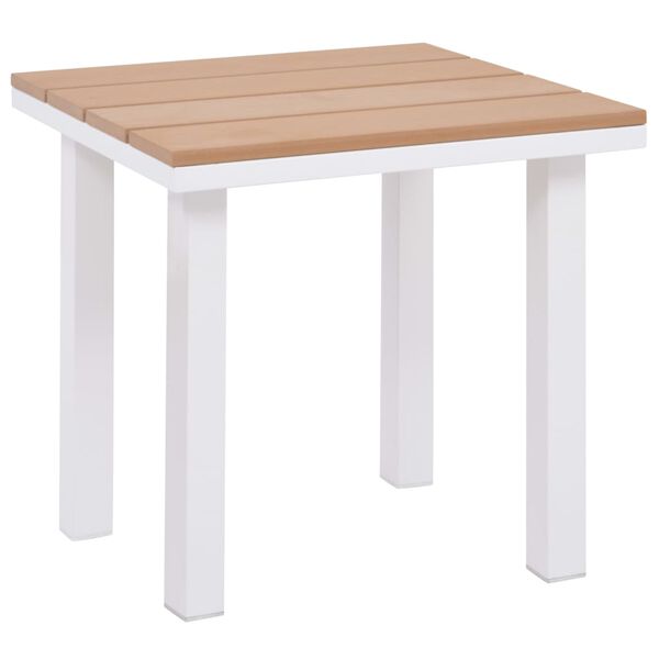 vidaXL sauļošanās zvilnis ar galdiņu, alumīnijs, brūns WPC