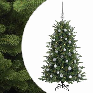 vidaXL Mākslīgā Ziemassvētku egle ar bumbiņu 120 cm 150 LED