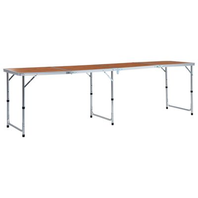 vidaXL saliekams kempinga galds, alumīnijs, 240x60 cm