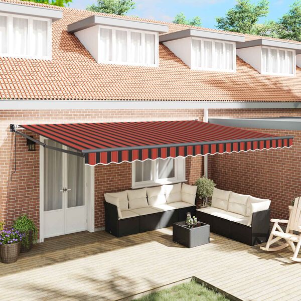 vidaXL Markīze Oranžs un brūns 500 x 300 x 165 cm Poliesters un metāls