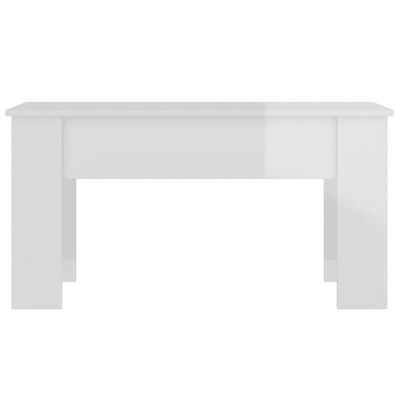 vidaXL kafijas galdiņš, spīdīgi balts, 101x49x52 cm, inženierijas koks