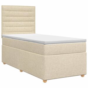 vidaXL Kontinentālā gulta ar matraci Krēmkrāsa 80 x 200 cm Audums