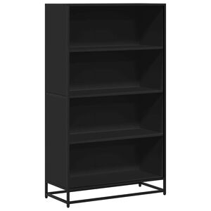 vidaXL grāmatu plaukts, melns, 80,5x35x139 cm, inženierijas koks
