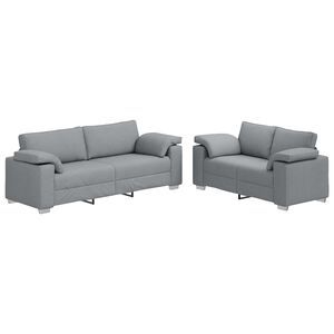 vidaXL Dīvānu komplekts 2 pcs Gai&scaron;i pelēka 219 x 77 x 82 cm audums