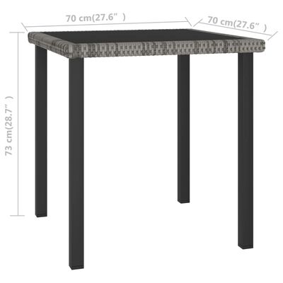 vidaXL dārza galds, 200x100x74 cm, pelēka PE rotangpalma
