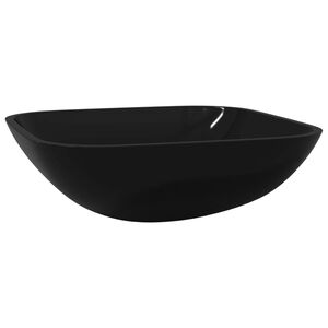 vidaXL izlietne, 42x42x14 cm, melns stikls