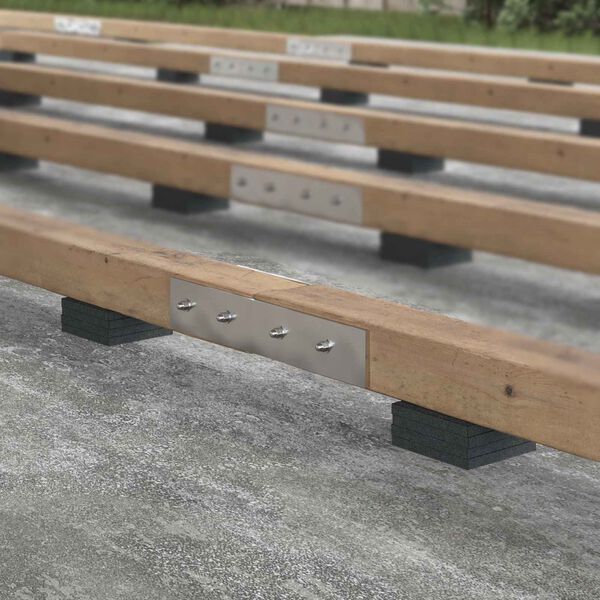 vidaXL Gumijas granulu terases paklājs Melns 9 x 9 x 1 cm Gumija