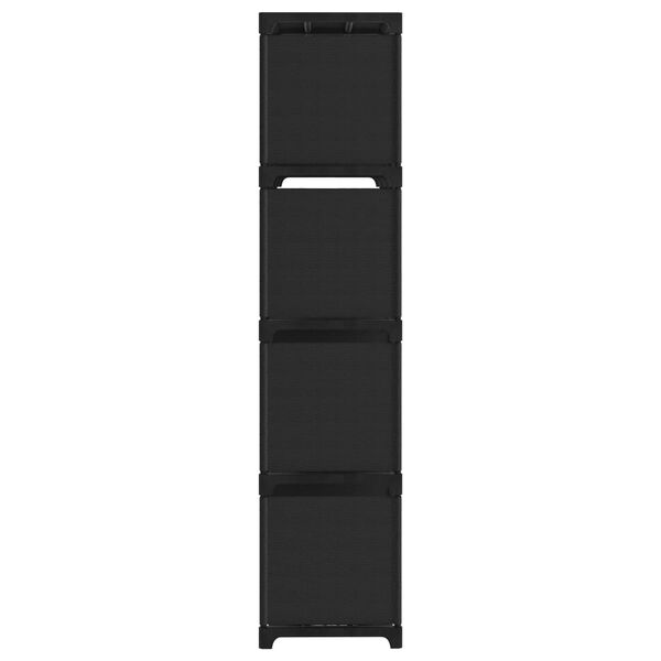 vidaXL plaukts, 12 kubveida nodalījumi, 103x30x141 cm, melns, audums
