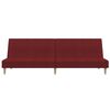 vidaXL divvietīga dīvāngulta ar kājsoliņu, vīnsarkans audums
