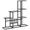 vidaXL 5 līmeņu puķu statīvs, 94,5x25x88 cm, melns metāls