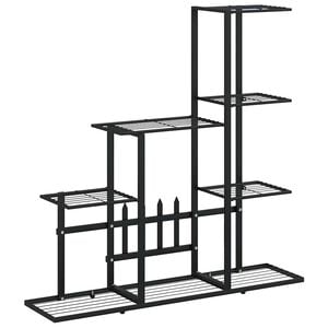 vidaXL 5 līmeņu puķu statīvs, 94,5x25x88 cm, melns metāls