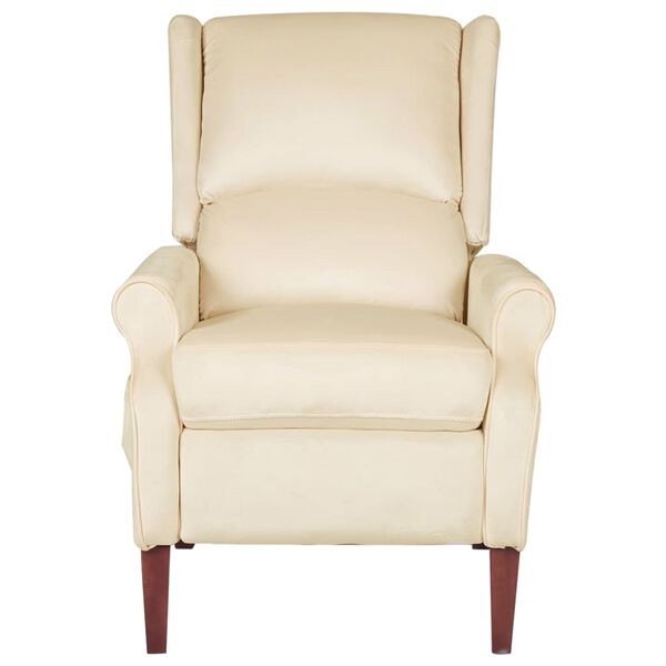 vidaXL masāžas krēsls, atgāžams, krēmkrāsas samts