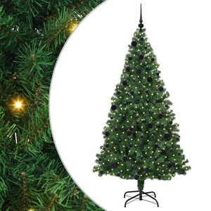 vidaXL Mākslīgā Ziemassvētku eglīte su 300 LED ar statīvu Zaļa 210 cm