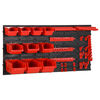 vidaXL instrumentu plaukts, melns ar sarkanu, 35 daļas, 77x39 cm