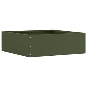 vidaXL Zāliena Apmale 40 x 40 x 13 cm Tērauds Olīvu zaļ&scaron;