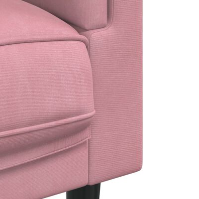 vidaXL atpūtas krēsls ar spilvenu, rozā samts