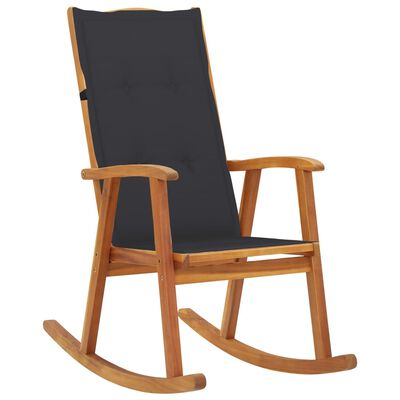 vidaXL šūpuļkrēsls ar matračiem, akācijas masīvkoks