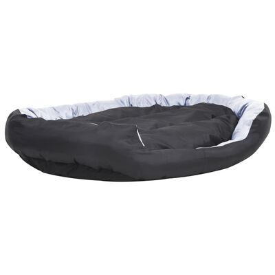 vidaXL suņu matracis, pelēks ar melnu, divpusējs, 150x120x25 cm