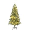 vidaXL mākslīgā Ziemassvētku egle ar sniegu un 300 LED, 210 cm