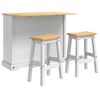 vidaXL Virtuves salas komplekts 3 gab. CORONA Balts un medus vasks