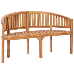 vidaXL banāna formas sols, 151 cm, masīvs tīkkoks