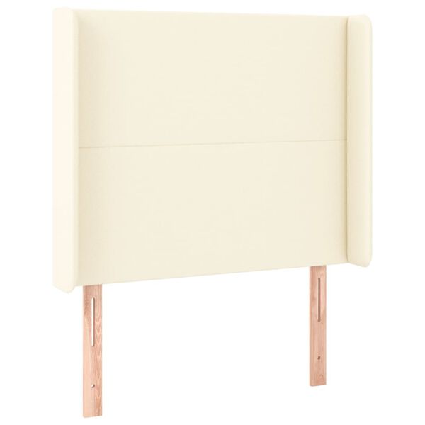 vidaXL galvgalis ar malām, 103x16x118/128 cm, krēmkrāsas mākslīgā āda
