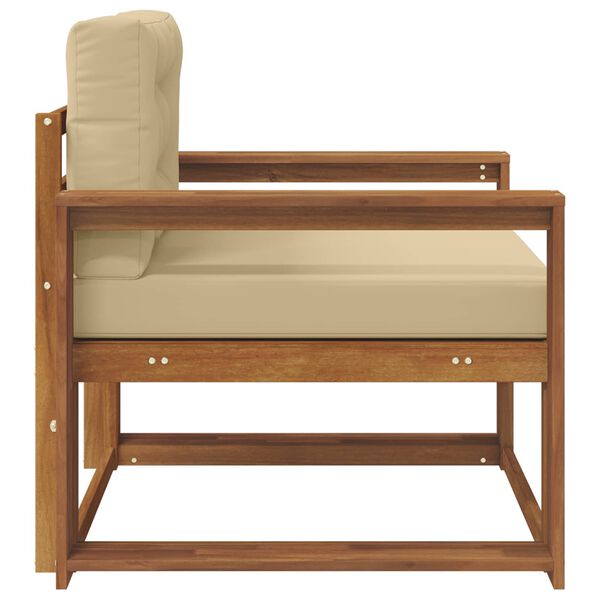 vidaXL Āra vidējā dīvāns Cietā akācijas koks Dabiska